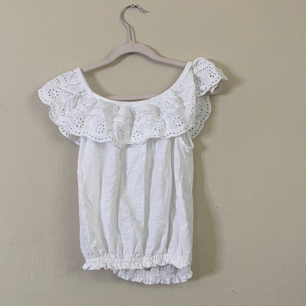 Jennifer & Grace White Ruffle Blouse